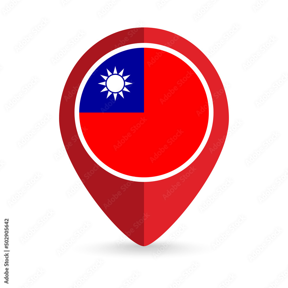 Map pointer with contry Taiwan. Taiwan flag. Vector illustration. Map pointer with contry Taiwan. Taiwan flag. Vector illustration.