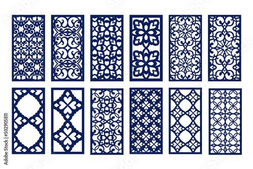 Ornamental panels set, laser cut templates.