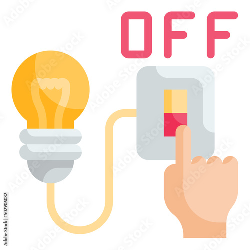 turn off flat icon