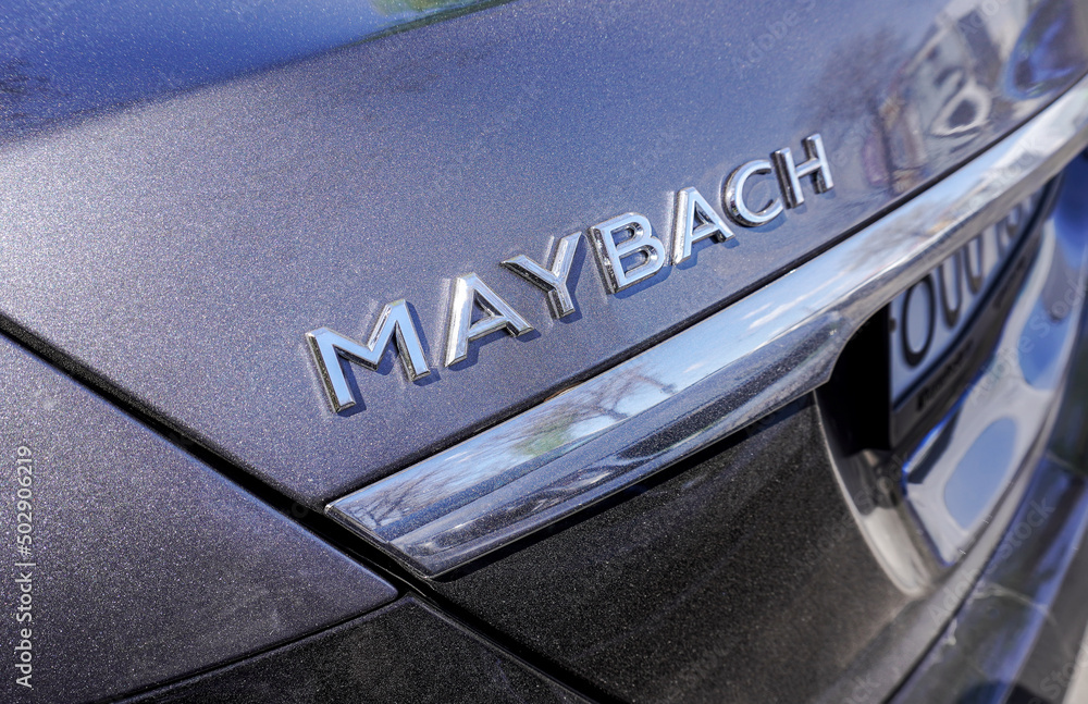Mercedes-Benz Maybach logo on a car Photos | Adobe Stock