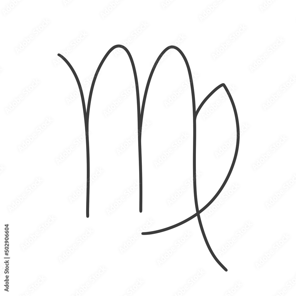 Zodiac sign Virgo from horoscope and astrology. Lineart, separate elements Zodiac sign Virgo from horoscope and astrology. Lineart, separate elements