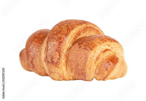 French pastry. Croissant isolated on white background.