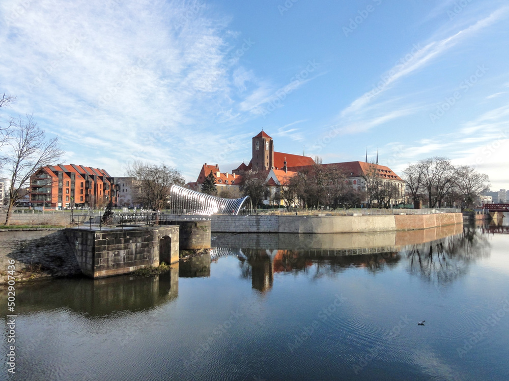 Fototapeta premium Ile de Ostrów Tumski Wroclaw Pologne