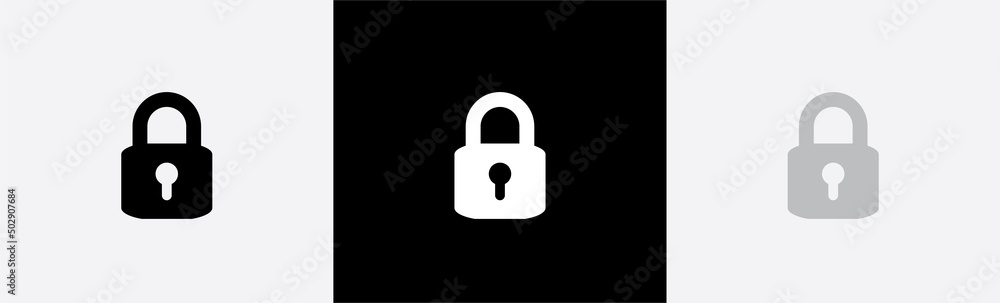 Padlock icon. Locked symbol. Security sign, vector illustration Padlock icon. Locked symbol. Security sign, vector illustration