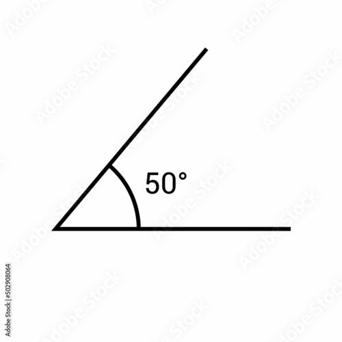 50 degree angle icon in mathematics