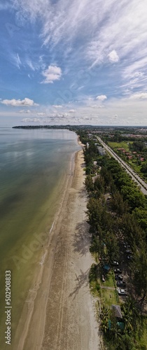 Miri, Sarawak Malaysia - May 2, 2022: The Landmark and Tourist Attraction areas of the of Miri City, with its famous beaches, rivers, city and scenic surroundings