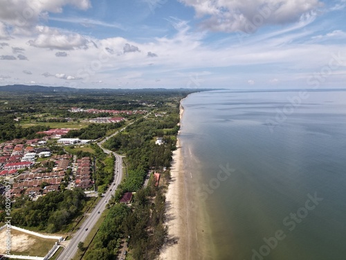 Miri, Sarawak Malaysia - May 2, 2022: The Landmark and Tourist Attraction areas of the of Miri City, with its famous beaches, rivers, city and scenic surroundings