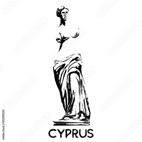 Hand drawn sketch of landmark, Cyprus photo