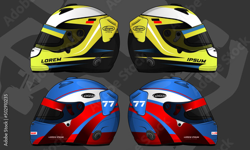 Sports racing helmet template vector design