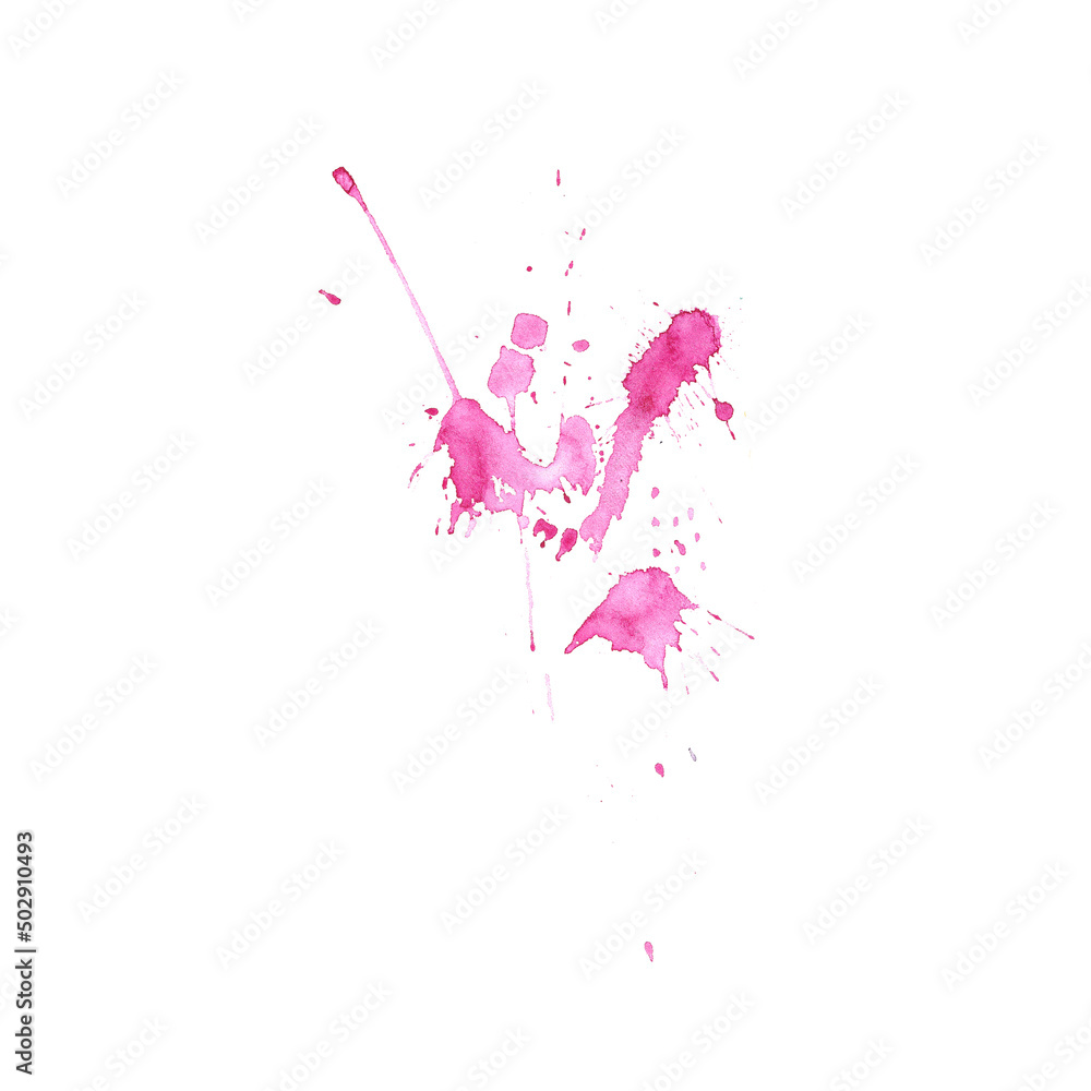 Watercolor pink splashes on a white background Watercolor pink splashes on a white background