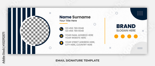 Minimalist email signature template design or email footer and personal social media cover