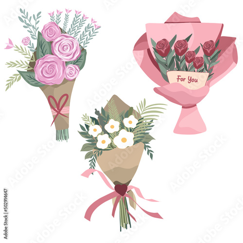 Beautiful wedding bouquet set
