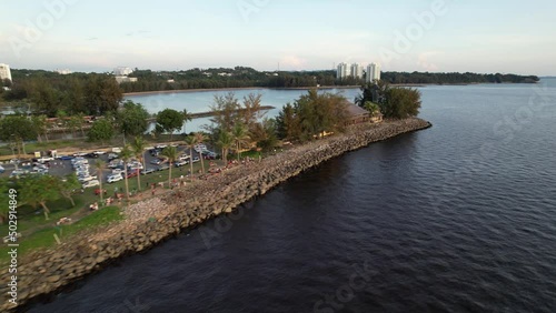 Miri, Sarawak Malaysia - May 2, 2022: The Landmark and Tourist Attraction areas of the of Miri City, with its famous beaches, rivers, city and scenic surroundings