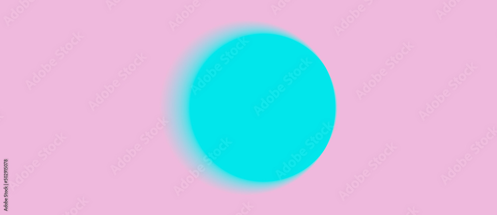pink and turquoise circle background with space for text, web banner concept