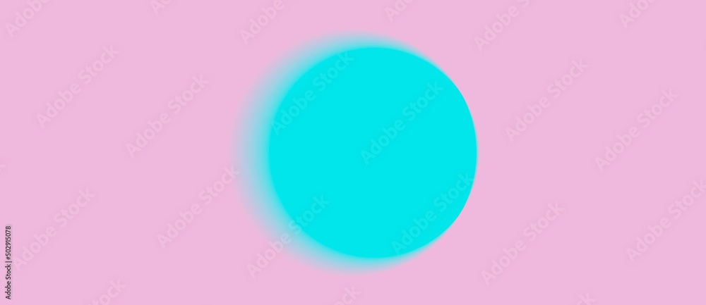 Obraz premium pink and turquoise circle background with space for text, web banner concept