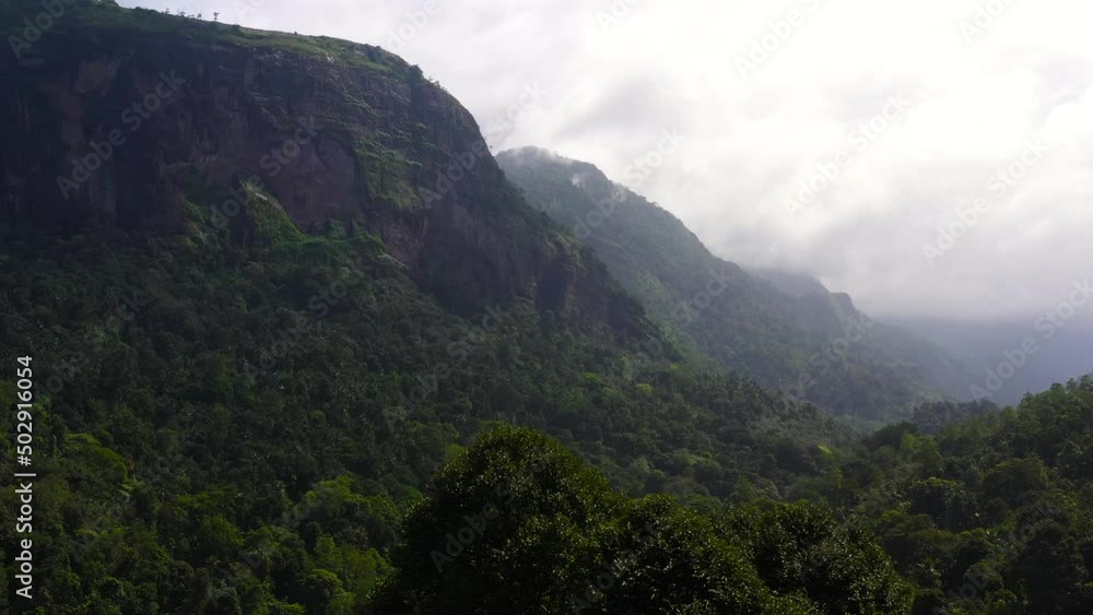 Aerial view of Mountain peaks covered with forest from above. Sri Lanka. Aerial view of Mountain peaks covered with forest from above. Sri Lanka.