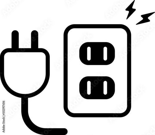 (SVG) outlet plug and socket icon	
