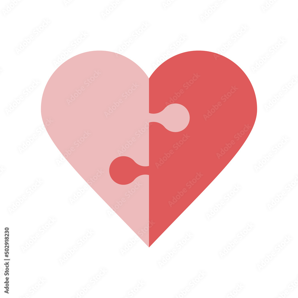 Heart puzzle. Isolated vector illustration. Heart puzzle. Isolated vector illustration.