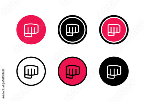 Punch logo set, clenched fist icon vector