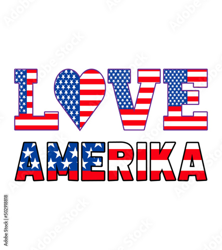 love amerika typography  t-shirt design