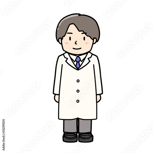 白衣を着た男性のイラスト
