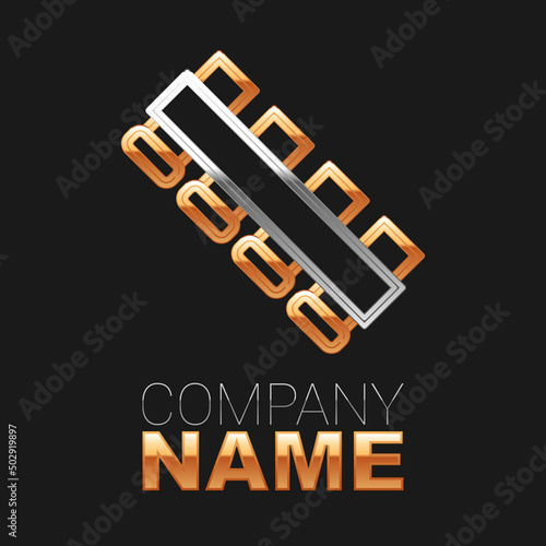 Line Hunting cartridge belt with cartridges icon isolated on black background. Bandolier sign. Hunter equipment, armament. Colorful outline concept. Vector