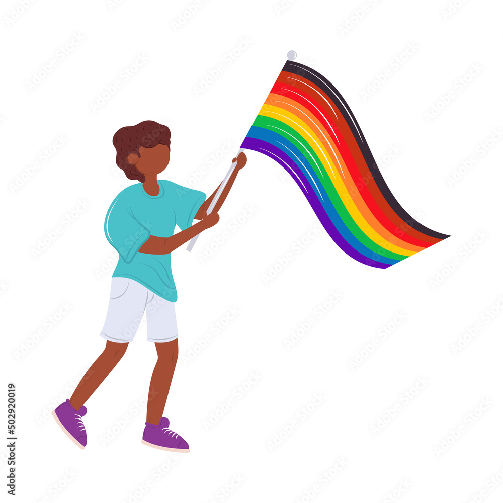 character with philadelphia pride flag character with philadelphia pride flag