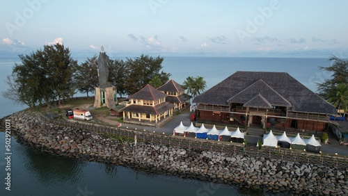 Miri, Sarawak Malaysia - May 2, 2022: The Landmark and Tourist Attraction areas of the of Miri City, with its famous beaches, rivers, city and scenic surroundings photo