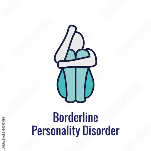 BPD - Borderline Personality Disorder icon showing mental illness design