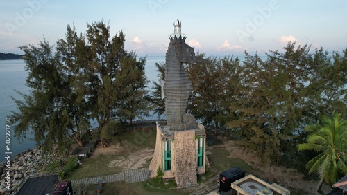 Miri, Sarawak Malaysia - May 2, 2022: The Landmark and Tourist Attraction areas of the of Miri City, with its famous beaches, rivers, city and scenic surroundings
