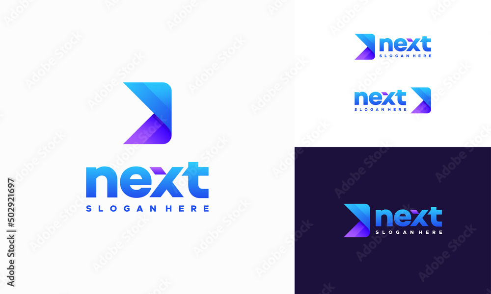 Modern Next Logo designs concept vector, Arrow logo designs concept