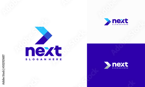 Modern Next Logo designs concept vector, Arrow logo designs concept photo