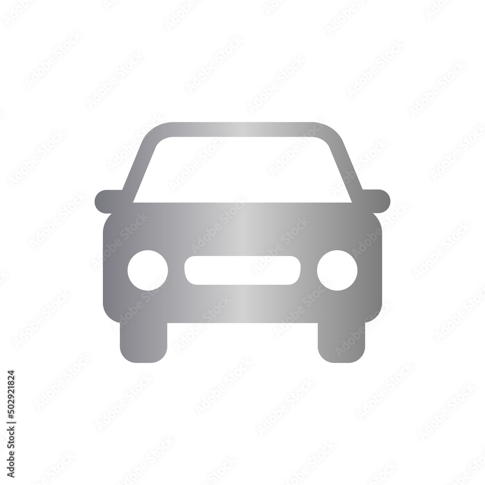 Car icon with metal gradient