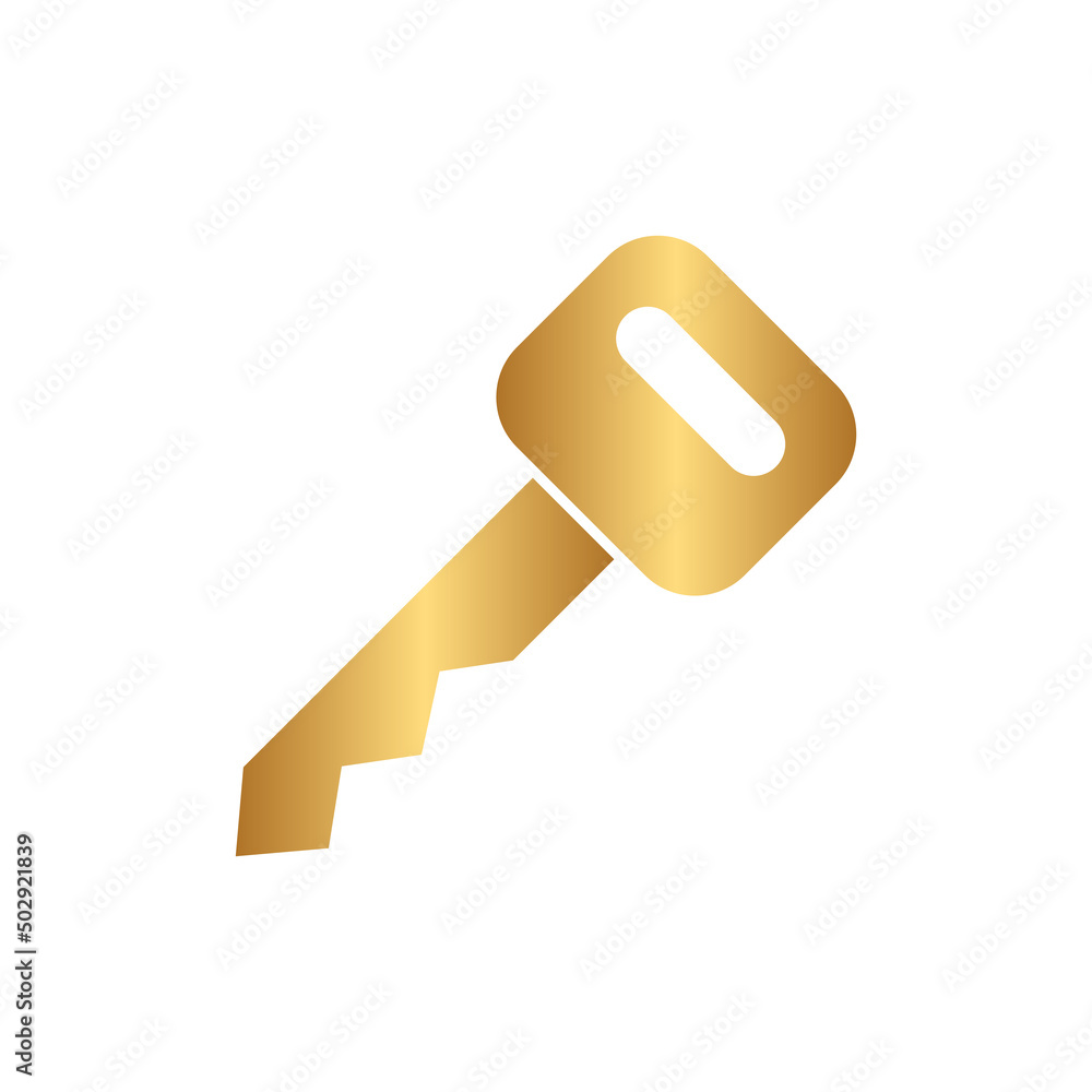 Car key icon with gold gradient Car key icon with gold gradient