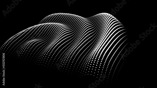 3d dynamic node of big data dots science. Wave infinity sinusoid line from particles. Swirl hill electric neon bulge topology. Vibrate waveform drum music background. Sea research science drip drop.