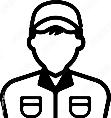(SVG) Delivery man / postman flat vector icon	

