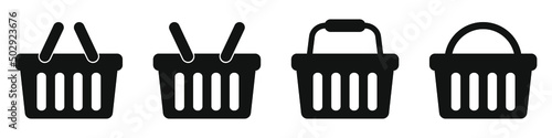 Shopping basket icon - vector illustration