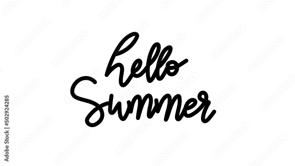 hello summer handwriting calligraphy isolated on white background , illustration Vector EPS 10 hello summer handwriting calligraphy isolated on white background , illustration Vector EPS 10