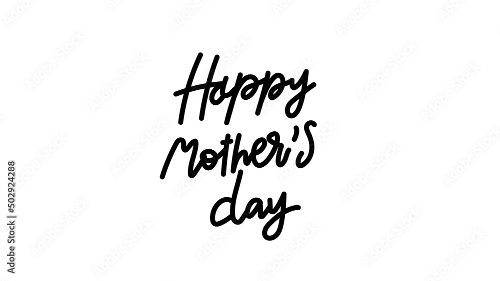 Happy Mother's Day handwritten calligraphy   isolated on white background, Vector illustration EPS 10