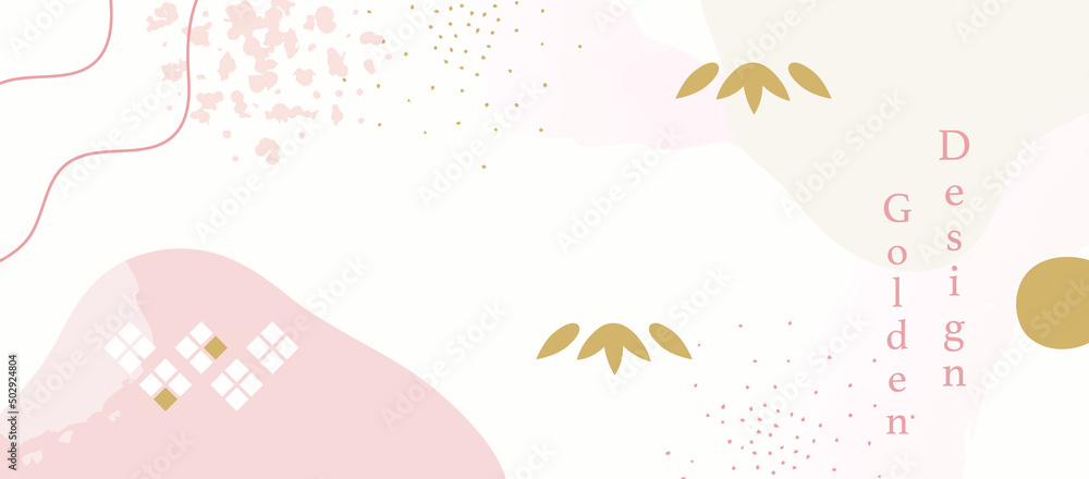 Japanese aesthetic background pattern. Tradition oriental design style banner card with geometric elements and abstract shapes. Geometric shapes and bamboo spots flowers.