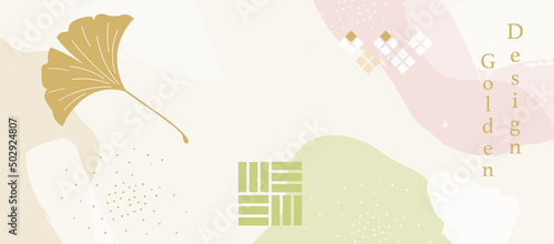 Japanese aesthetic background pattern. Tradition oriental design style banner card with geometric elements and abstract shapes. Geometric shape, elements and ornaments.