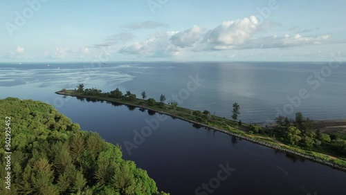 Miri, Sarawak Malaysia - May 2, 2022: The Landmark and Tourist Attraction areas of the of Miri City, with its famous beaches, rivers, city and scenic surroundings photo