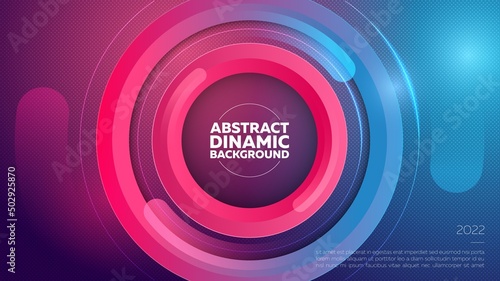 Abstract, dynamic, modern pink and blue background with clockwise swirling elements. Vector.