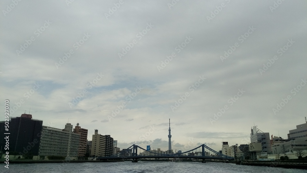 Tokyo skytree from the cruise on sumida river