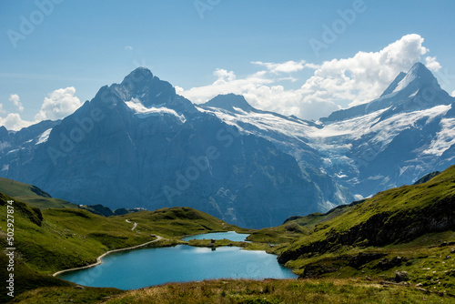 Bachalpsee lake in the Bernese Oberland region of Switzerland