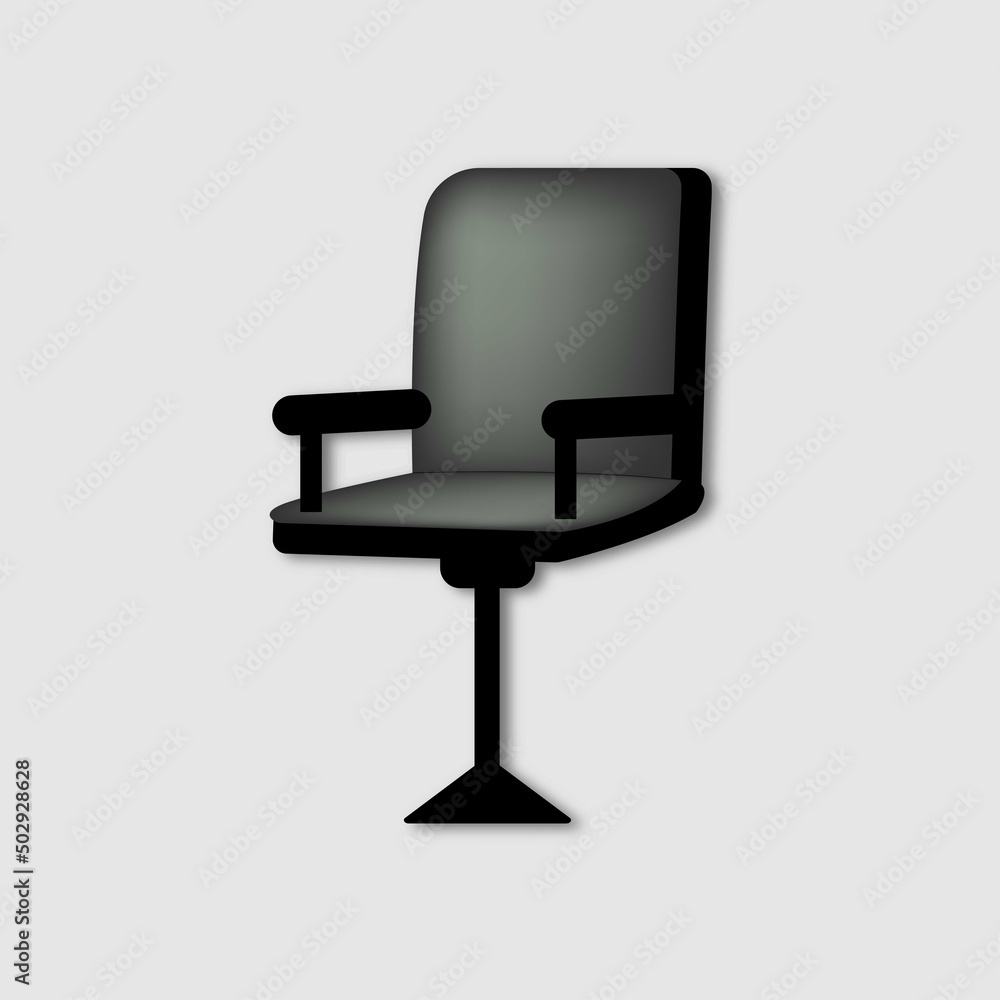 Office chair flat design Vector icon isolated on white Office chair flat design Vector icon isolated on white