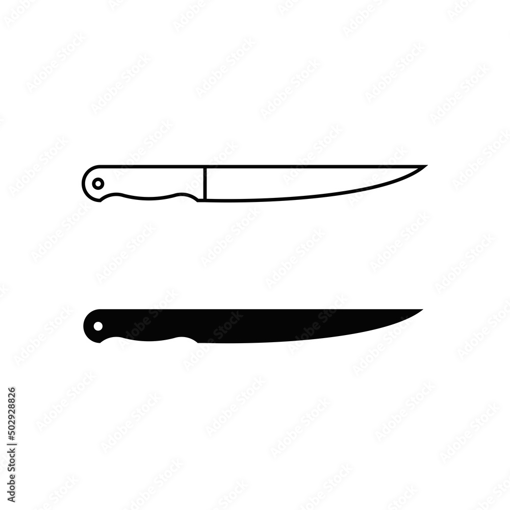 The Paring Knives icon. The Paring Knife Icon. Line and silhouette icon illustration. Vector linear icon.