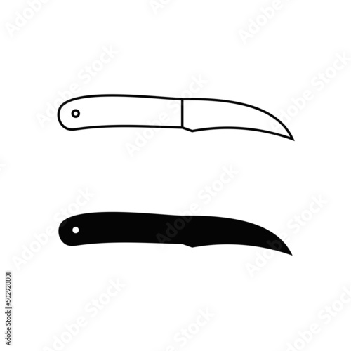 The Peeling Knives icon. The Cleaver Knife Icon. Line and silhouette icon illustration. Vector linear icon.