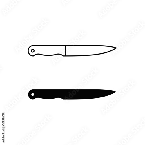 The Chef Knives icon. The Chefs Knife Icon. Line and silhouette icon illustration. Vector linear icon.