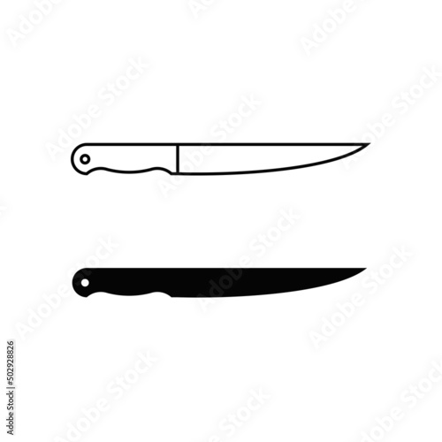 The Paring Knives icon. The Paring Knife Icon. Line and silhouette icon illustration. Vector linear icon.